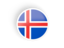 Iceland. Round concave icon. Download icon.