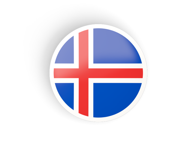 Круглая вогнутая иконка. Скачать флаг. Исландия