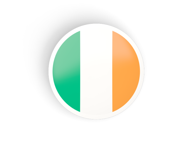 Круглая вогнутая иконка. Скачать флаг. Ирландия