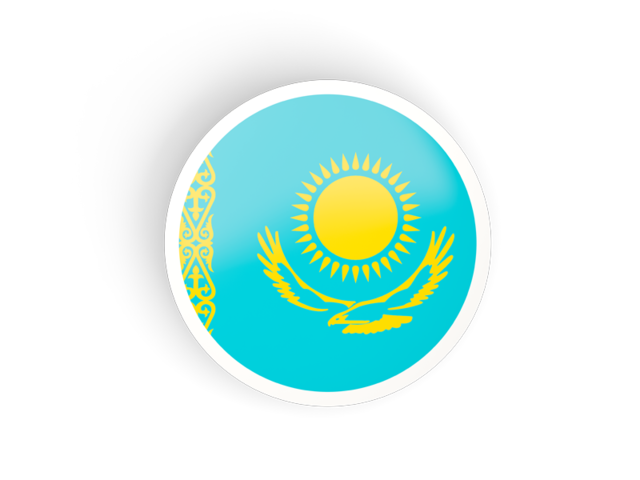 Круглая вогнутая иконка. Скачать флаг. Казахстан
