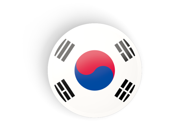 Круглая вогнутая иконка. Скачать флаг. Южная Корея