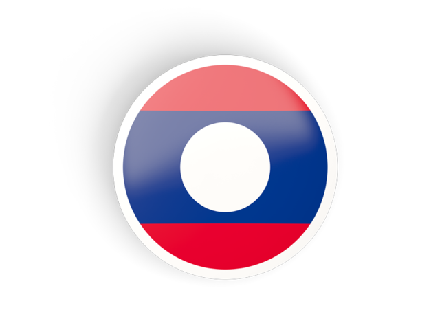 Круглая вогнутая иконка. Скачать флаг. Лаос