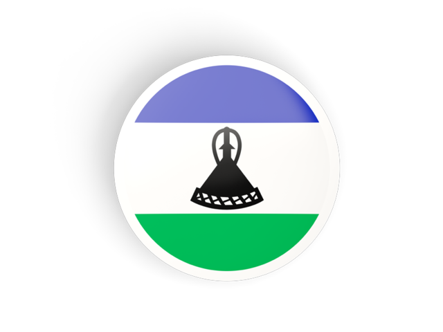 Круглая вогнутая иконка. Скачать флаг. Лесото