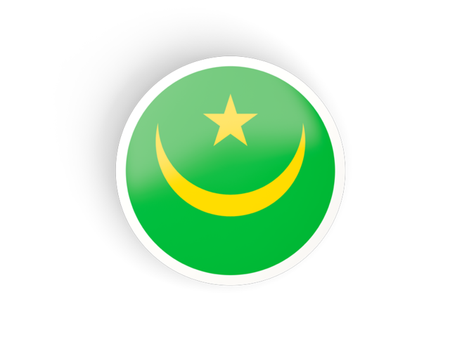 Круглая вогнутая иконка. Скачать флаг. Мавритания