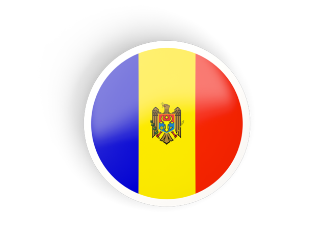 Круглая вогнутая иконка. Скачать флаг. Молдавия