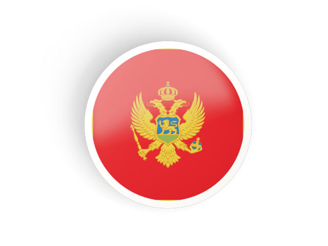Круглая вогнутая иконка. Скачать флаг. Черногория