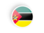 Mozambique. Round concave icon. Download icon.