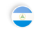 Nicaragua. Round concave icon. Download icon.