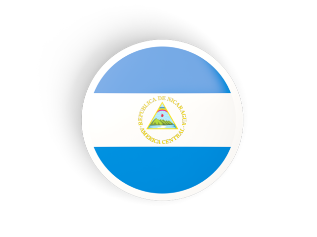 Круглая вогнутая иконка. Скачать флаг. Никарагуа
