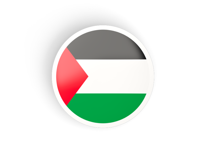 Round concave icon. Illustration of flag of Palestinian territories
