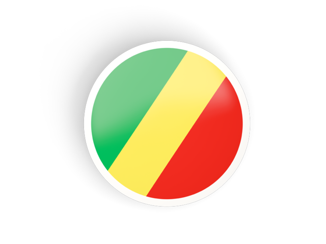 Круглая вогнутая иконка. Скачать флаг. Республика Конго