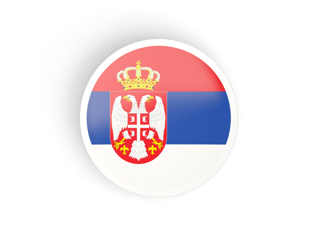 Круглая вогнутая иконка. Скачать флаг. Сербия