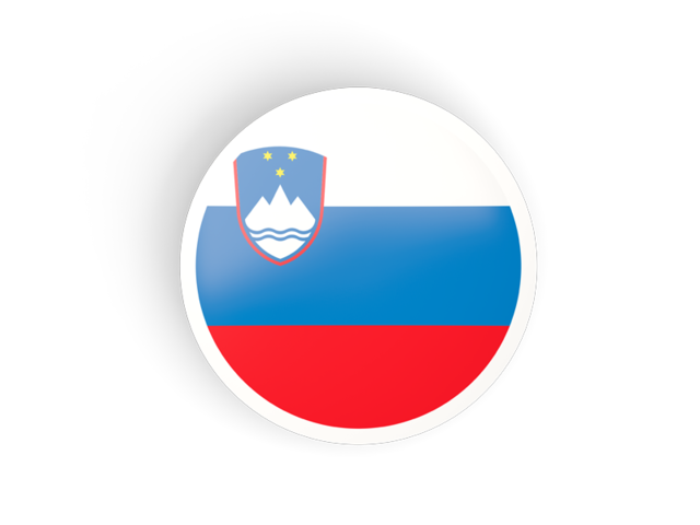 Круглая вогнутая иконка. Скачать флаг. Словения