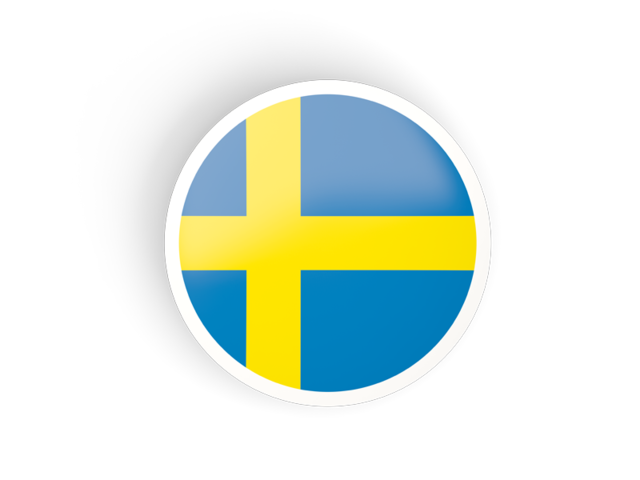 Круглая вогнутая иконка. Скачать флаг. Швеция