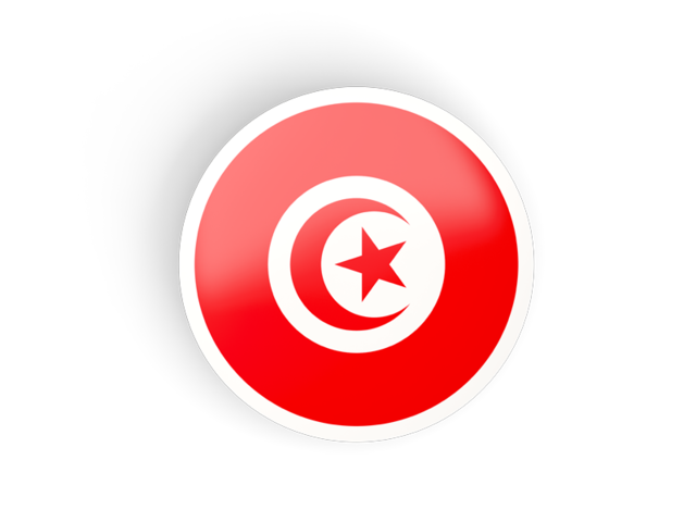  Round  concave icon Illustration of flag  of Tunisia 