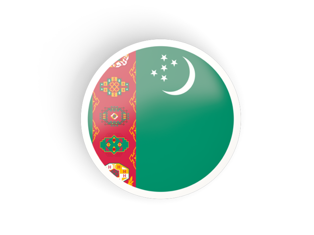 Round concave icon. Download flag icon of Turkmenistan at PNG format