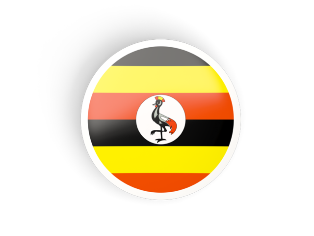 Круглая вогнутая иконка. Скачать флаг. Уганда