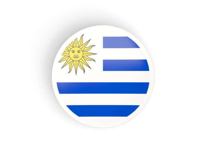 Круглая вогнутая иконка. Скачать флаг. Уругвай
