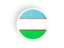 Uzbekistan. Round concave icon. Download icon.