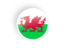 Wales. Round concave icon. Download icon.