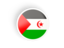 Western Sahara. Round concave icon. Download icon.