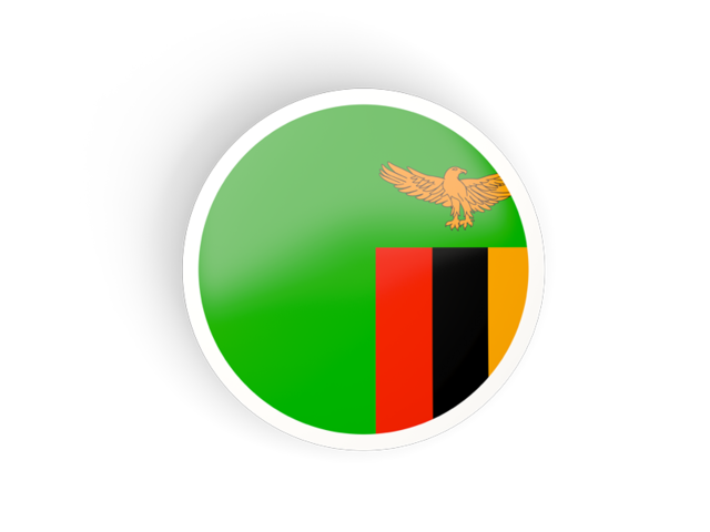 Круглая вогнутая иконка. Скачать флаг. Замбия