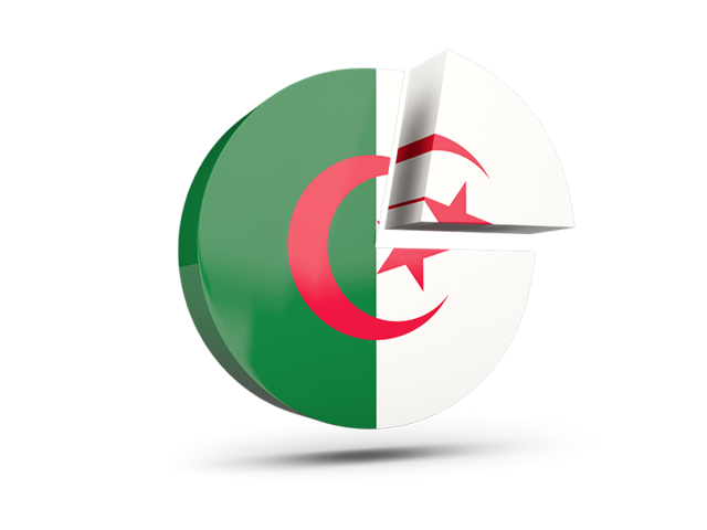 Round diagram. Download flag icon of Algeria at PNG format