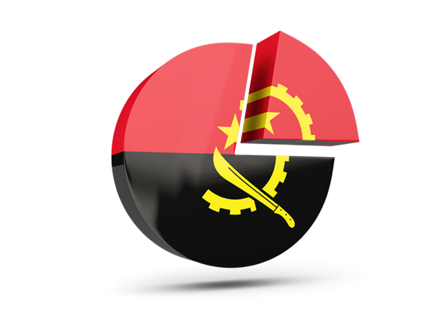 Круглая диаграмма. Скачать флаг. Ангола