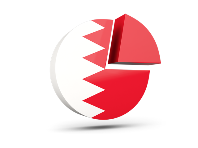 Round Diagram Illustration Of Flag Of Bahrain