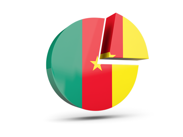 Round diagram. Download flag icon of Cameroon at PNG format