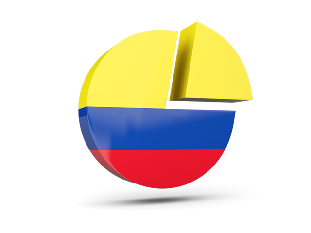 Round diagram. Download flag icon of Colombia at PNG format