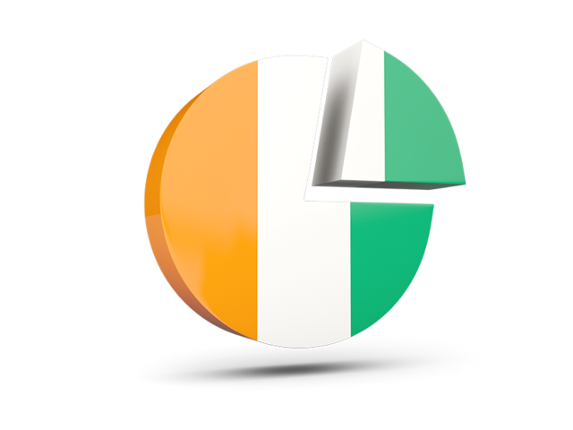 Round diagram. Download flag icon of Cote d'Ivoire at PNG format