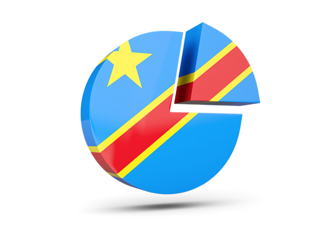 Круглая диаграмма. Скачать флаг. Демократическая Республика Конго