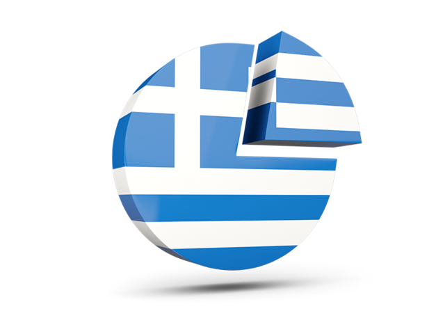 Круглая диаграмма. Скачать флаг. Греция
