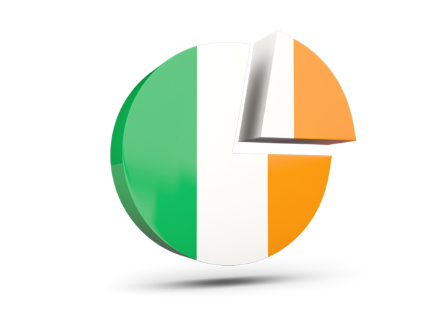 Round diagram. Download flag icon of Ireland at PNG format