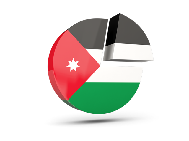 Round diagram. Download flag icon of Jordan at PNG format