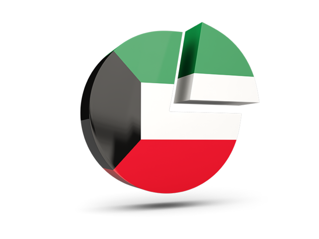 Round diagram. Download flag icon of Kuwait at PNG format