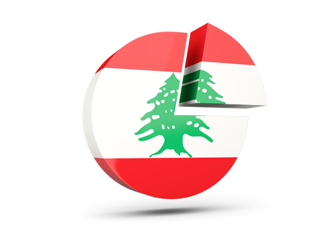 Round diagram. Download flag icon of Lebanon at PNG format