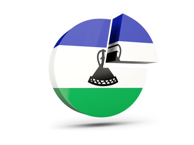 Round diagram. Download flag icon of Lesotho at PNG format