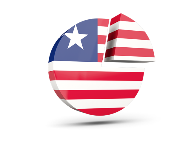 Круглая диаграмма. Скачать флаг. Либерия