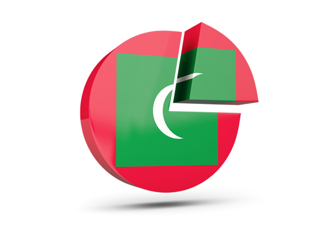 Round diagram. Download flag icon of Maldives at PNG format