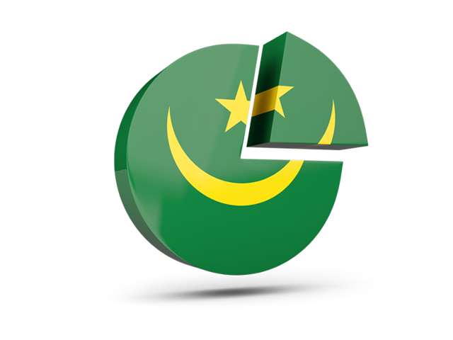 Round diagram. Download flag icon of Mauritania at PNG format