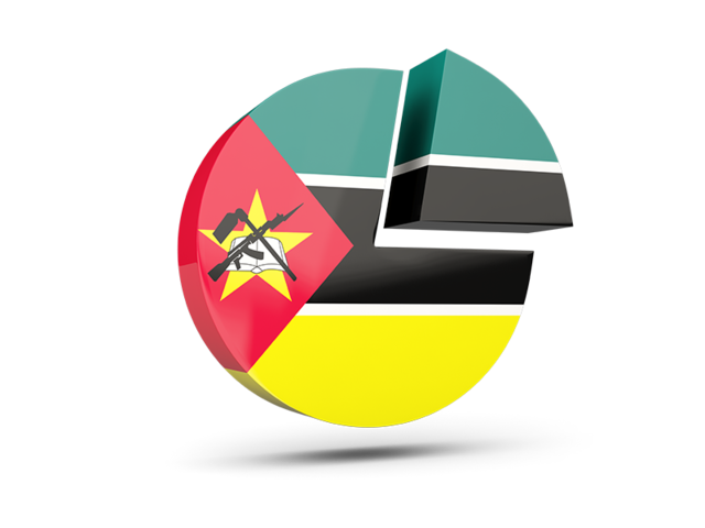 Round diagram. Download flag icon of Mozambique at PNG format