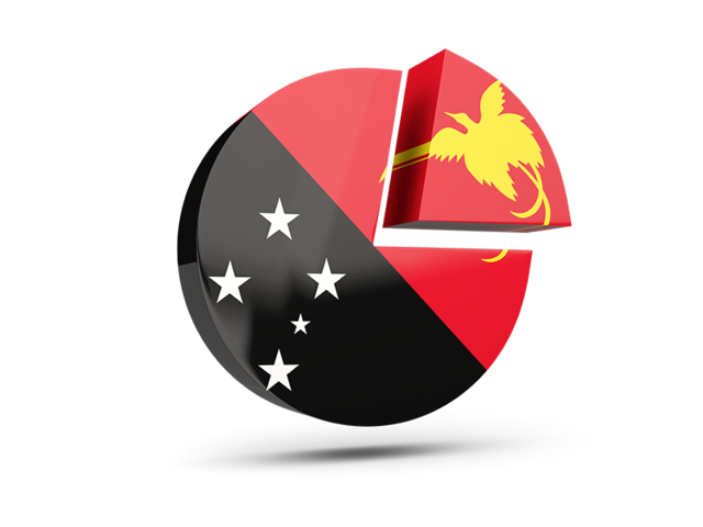 Круглая диаграмма. Скачать флаг. Папуа — Новая Гвинея