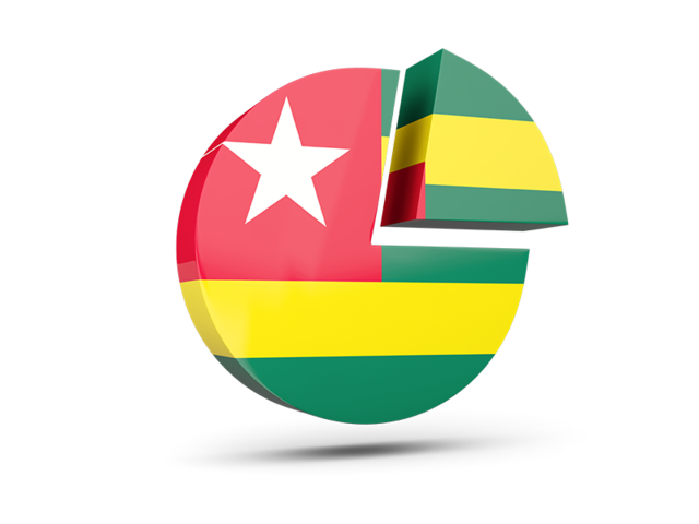 Round diagram. Download flag icon of Togo at PNG format