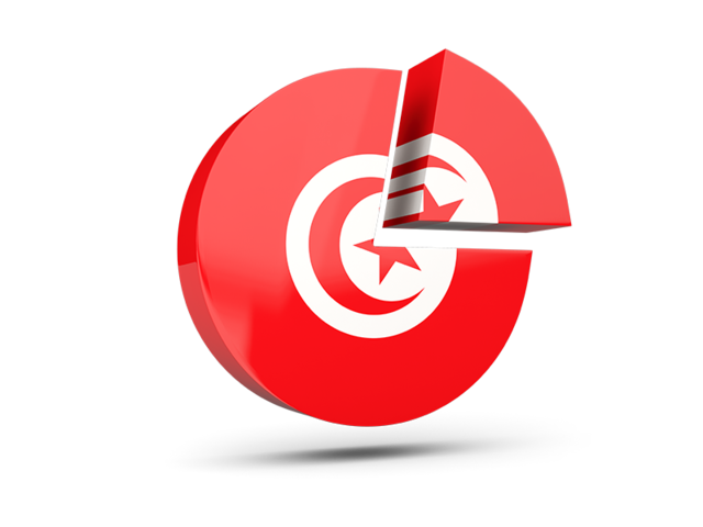Round diagram. Download flag icon of Tunisia at PNG format