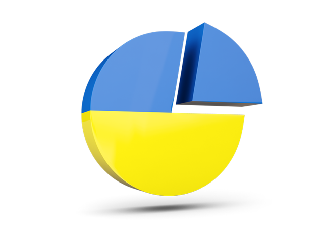 Круглая диаграмма. Скачать флаг. Украина