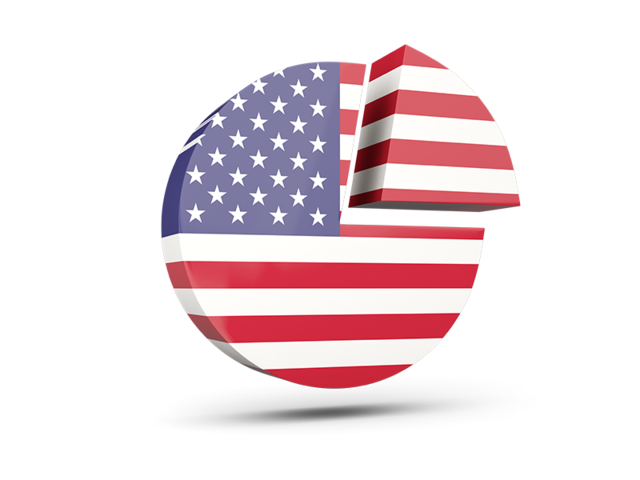 Round diagram. Download flag icon of United States of America at PNG format