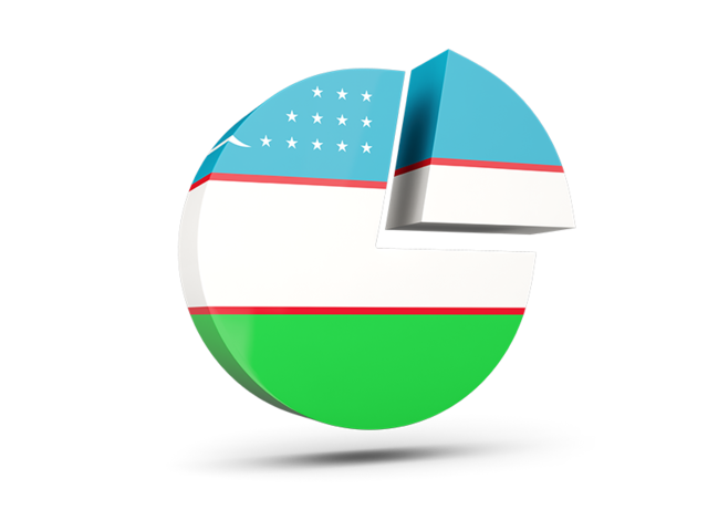 Round diagram. Download flag icon of Uzbekistan at PNG format