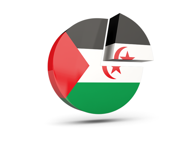 Round diagram. Download flag icon of Western Sahara at PNG format